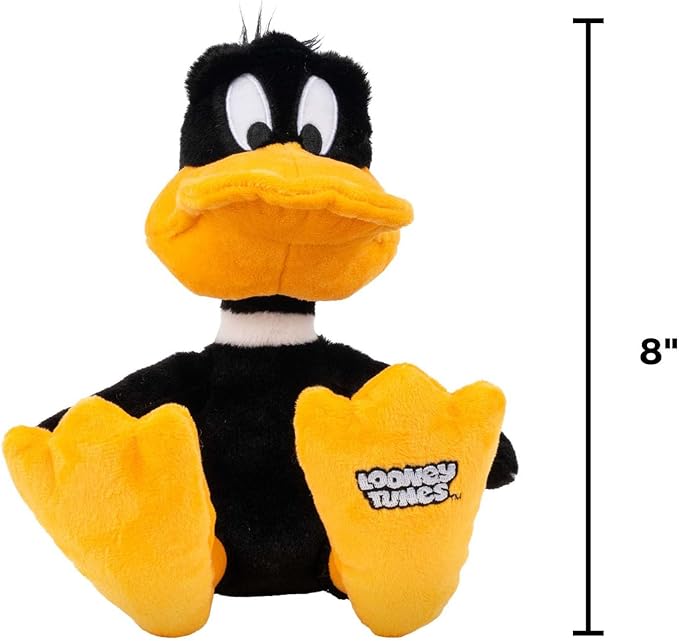 Jazwares Warner Bros. Discovery Looney Tunes, 8-Inch Daffy Duck Plush - Super-Soft and Huggable Plush Toy - Official Licensed Plush - for All Ages