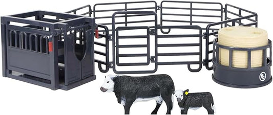 Big Country Toys 6666 Ranch Black Angus Ranch Set – Realistic Ranch Playset with Cattle, Accessories & Farm Fun