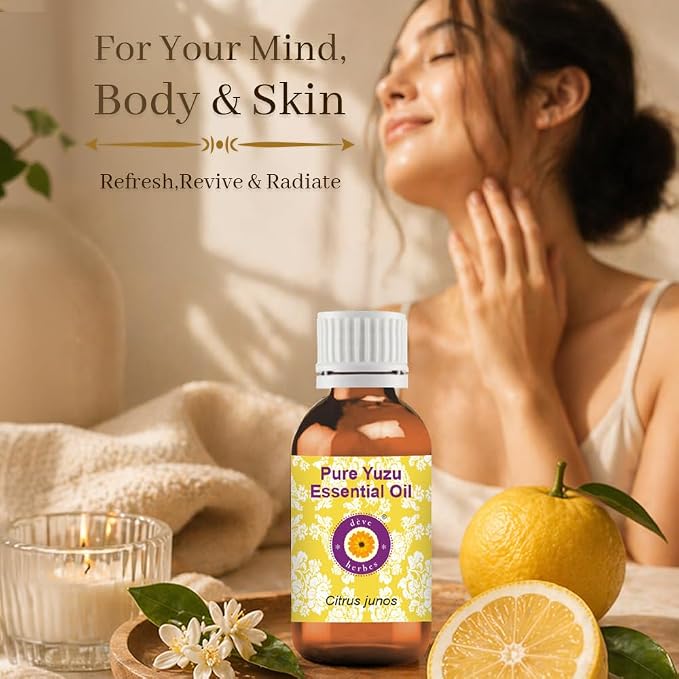 dève herbes Pure Yuzu Oil (Citrus Junos) Cold Pressed 2ml (0.06 oz)