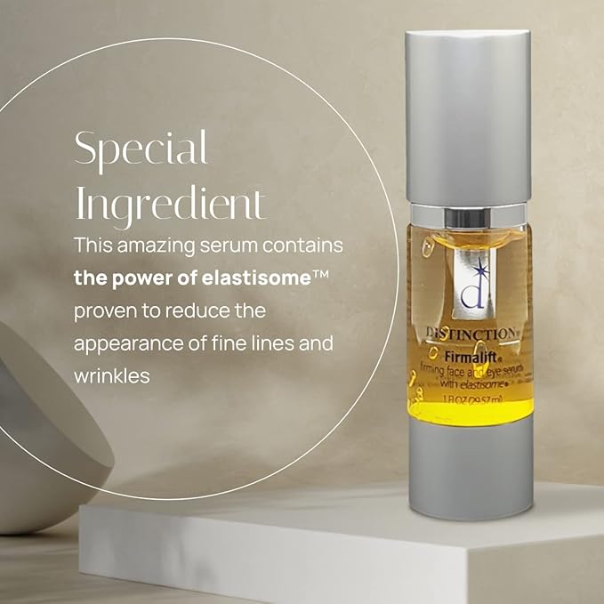 Distinction Firmalift Face & Eye Serum with Collagen & Elastisome – Anti Aging Hydrating Serum – Helps Smooth Fine Lines, Firm & Refresh Skin – Lightweight Daily Formula – 1 Fl Oz (2 Pack)
