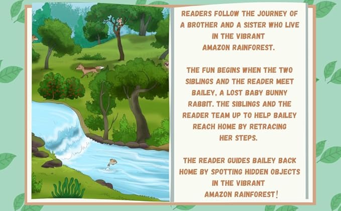Bailey The Bunny Stuffed Animal and Storybook Book Set, Stuffed Bunny with Seek and Find Childrens Book, Plush Rabbit Including Engaging Animal Story for Kids (Ages 3-8)