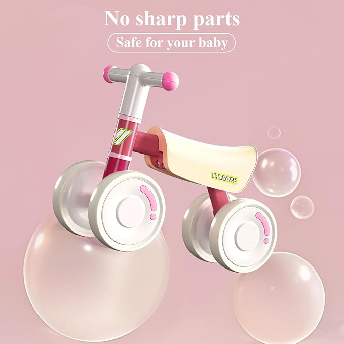 WinHope Baby Balance Bike for 1 Year Old Boys Girls,12-36 Month Toddler Balance Bike with 4 Wheels,Toddler First Bike,Girls First Birthday Gifts