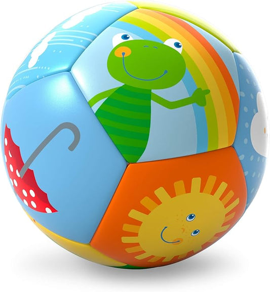 HABA Soft Baby Ball Tummy Time & Sensory Play - 4.5" Infant Play Ball Ideal for Crawling, for Babies 6 Months & Up