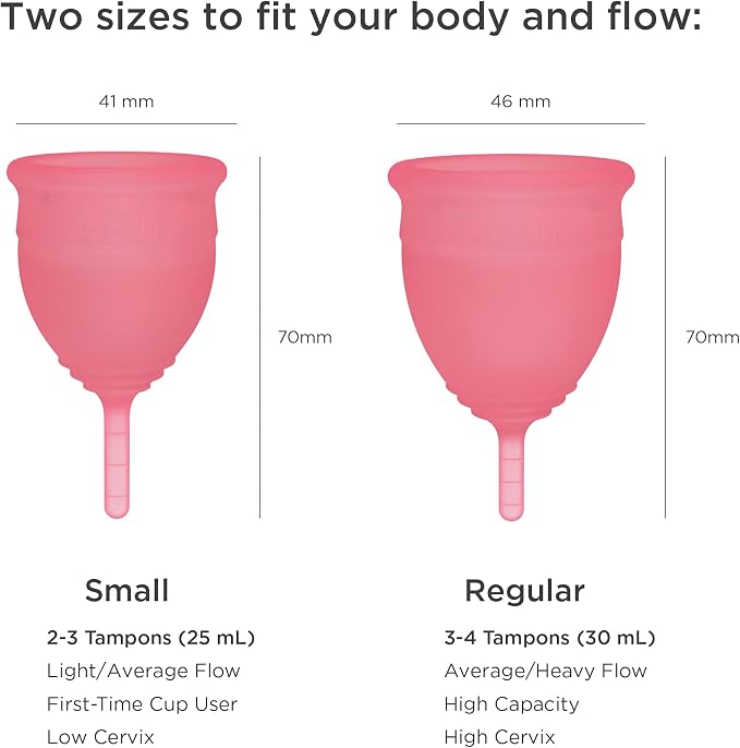 Saalt Menstrual Cup - Natural Tampon and Pad Alternative, Soft, Flexible, Reusable Medical-Grade Silicone | wear up to 12 Hours | Made in theUSA and FDA Registered (Himalayan Pink, Small)