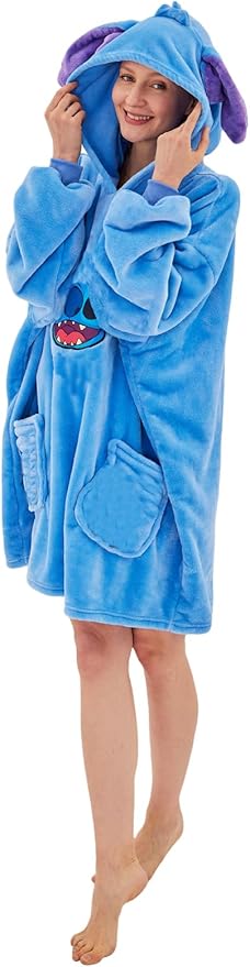 NEWCOSPLAY Wearable Blanket Hoodie Sherpa Hoodie Blanket for Women Men Warm Oversized Sweatshirt with Pockets