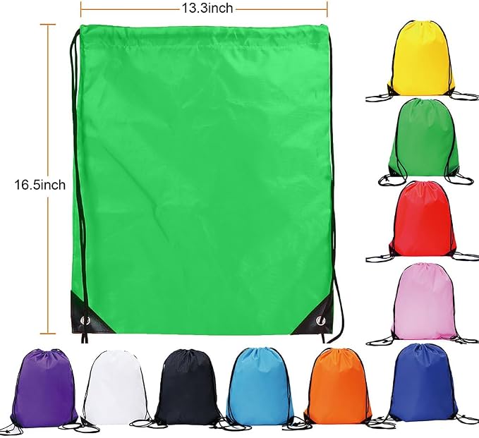 Drawstring Backpack Bulk 40Pcs Draw String Backpack Bags DIY Gym Sports Traveling Yoga Cinch Bag Sackpack Drawstring (multi color)