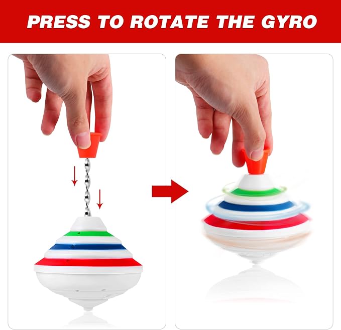 PATKAW Musical Spinning Top for Kids with LED Lights and Music, Light Up Spinning Toy for Toddlers, Interactive Sensory Gyroscope for Birthday Party Favors