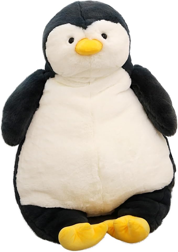 ARELUX 14in Cute Penguin Plush Stuffed Animal Hugging Pillow: Soft Large Sleeping Body Warm Fluffy Pillow Adorable Chubby Penguin Plushie Toy Creative for Friends Dormitory