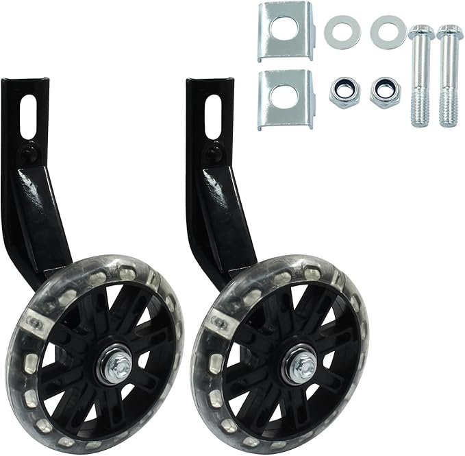 Murtenze 1 Pair of Children's Bicycle Auxiliary Wheel Bicycle Accessories, Flash Silent Training Wheels for 14" Training Wheels Kids Bike Wheel
