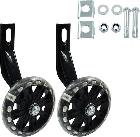 Murtenze 1 Pair of Children's Bicycle Auxiliary Wheel Bicycle Accessories, Flash Silent Training Wheels for 14" Training Wheels Kids Bike Wheel