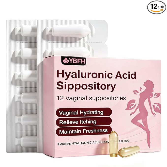 Vaginal Moisturizer Suppositories – Hyaluronic Acid for pH Balance, for Vaginal Dryness, Refreshing Comfort, Long-lasting hydration that deeply nourishes the skin (12 Count)
