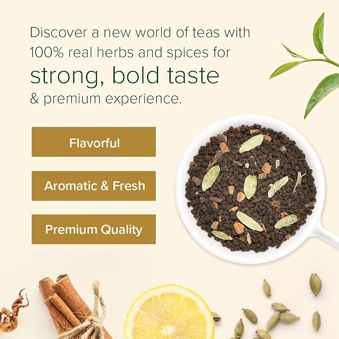 VAHDAM, Assorted Loose Leaf Chai Tea Sampler (10 Flavors, 50+ Servings) | Indian Exotic Masala Chai Tea Blends | Resealable Ziplock Pouch | Vacuum Sealed For Freshness