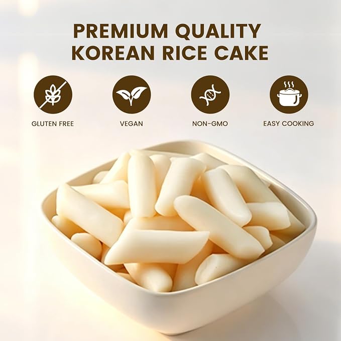 APEXY Korean Rice Cakes for Tteokbokki, Authentic Chewy Korean Rice Cake Sticks, Gluten Free, Vegan, Non-GMO Topokki Rice Cakes for Asian Cooking & Spicy Rice Cake Recipes, 21.16 oz Pack of 1