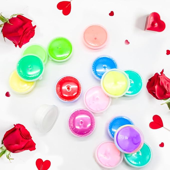 28pcs Butter Slime for Kids, Playdough Modeling Clay for Valentines Day School Classroom Exchange Gift Party Favor Prizes
