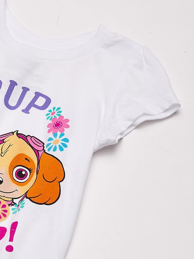 Paw Patrol Girls' Paw Patrol Pup Power Short-Sleeved Puff Tee