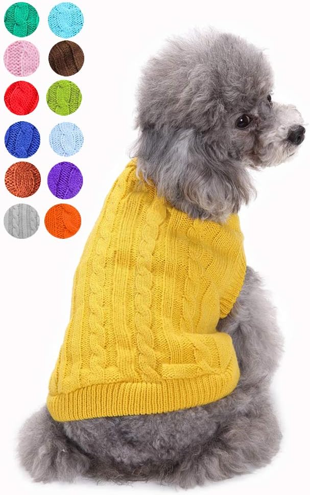 Dog Sweater, Warm Dog Sweaters for Small Dogs Medium Large Dogs, Cute Winter Classic Turtleneck Pet Sweater Cat Sweater Dog Clothes Coat Dog Christmas Sweaters for Girls Boys Dog Puppy Cat