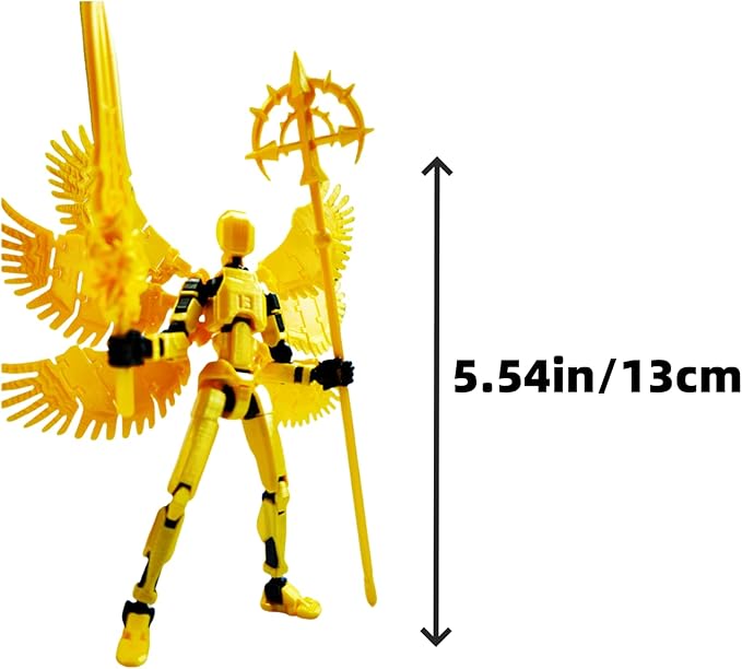 Dummy13 Action Figure Set | Pre-Assembled 3D Printed Titan and Robo Figures | Highly Articulated Robot Toys with Interchangeable Accessories | Perfect for Collectors and Hobbyists (Golden)