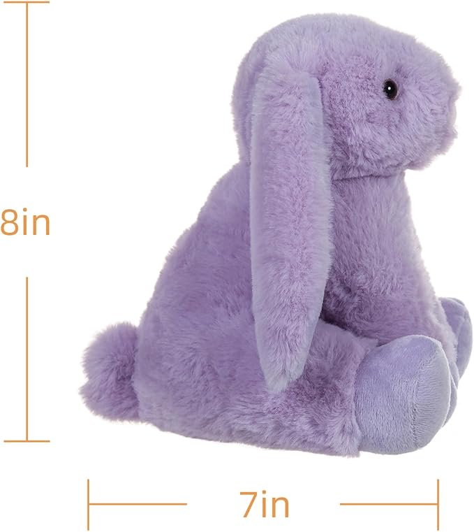 Apricot Lamb Toys Plush Purple Bunny Rabbit Stuffed Animal with Fluffy Soft Ears (Purple Bunny, 8 Inches)