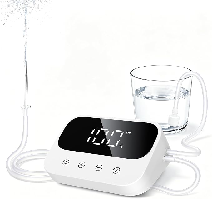 Enema Kit, Coffee Enema Coffee Organic Kit, Electric Enemas for Colon Cleanse for Women Men, Adjustable 100 Water Pressure & 13 Replaceable Nozzles (Elegant White)