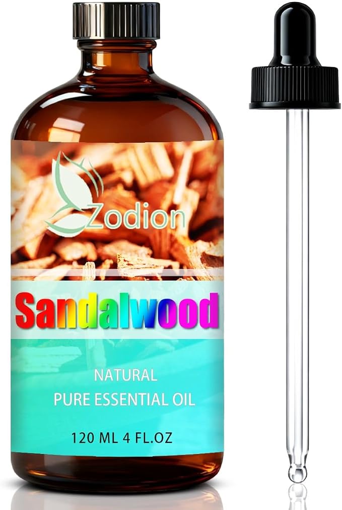 Sandalwood Essential Oil - Sandalwood Oil for Diffuser, 4 Fl Oz(120ml) | Candle Making, Soap Making, aroma, Strong Scent, Pure, Natural, Home Fragrance, Massage
