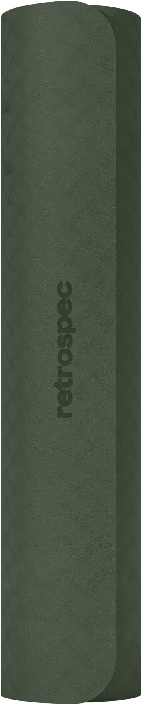 Retrospec Zuma Yoga Mat 6mm Thick Non-Slip TPE Exercise Mat | Cushioned Workout Mat for Yoga Pilates and Home Stretching | 72 x 24 with Carrying Strap