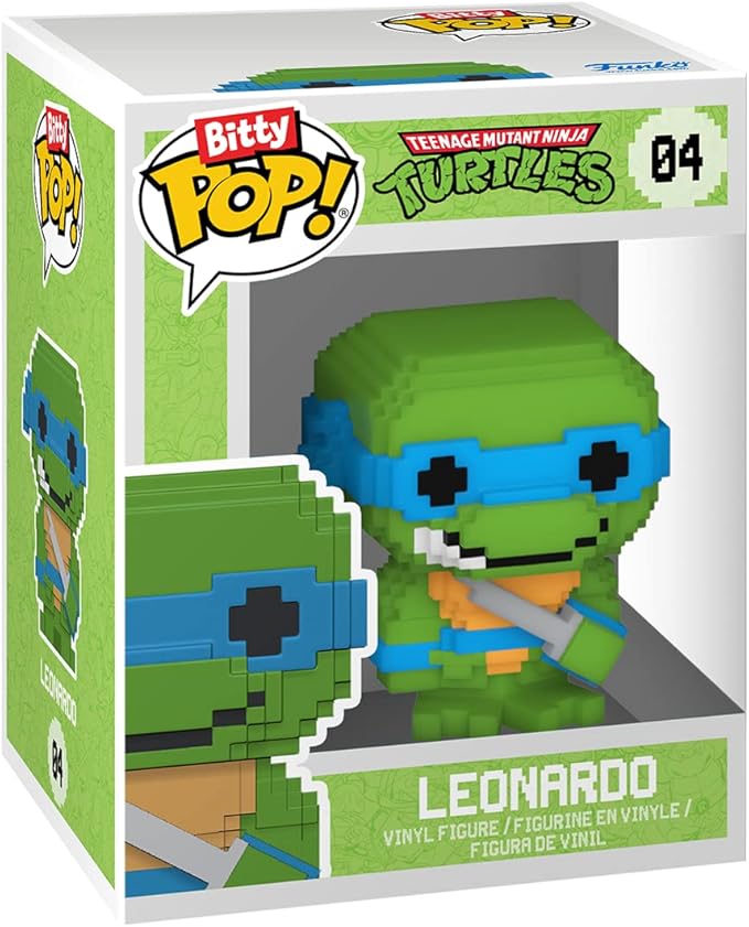 Funko Bitty POP! Teenage Mutant Ninja Turtles (TMNT) - Shredder, 4-Pack - 8-Bit Raphael, 8-Bit Donatello, 8-Bit Leonardo and A Surprise Mystery Mini Figure - 0.9 Inch (2.2 Cm) Collectable - Gift Idea