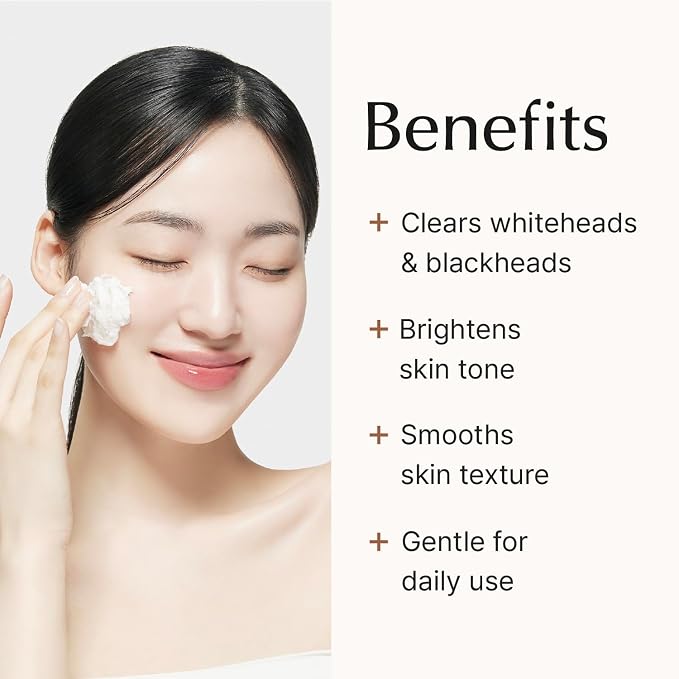SU:M Secret Rice Nuruk Daily Exfoliating Cleanser (4.23 Fl Oz) - Soft Micro Foam Gentle Scrub Wash with PHA & Ceramide - Hydrating, Non-Irritating Pore Cleansing for Smooth Skin, Korean Skin Care