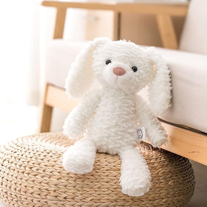 GUDVES Forest Animal Plush Stuffed Toy - 15 inch Soft Plush Rabbit Bear Dog Unicorn Elephant Realistic Interactive Plush Toy - for Animal Themed Parties (White Rabbit)