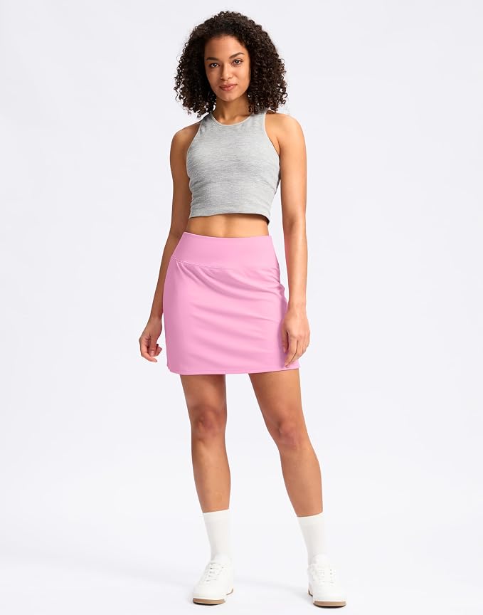 16" Skorts with 2 Pockets | Side Slits, High Waisted, A Line, Casual, Pickleball, Athletic, Golf, Tennis Skirt, for Women