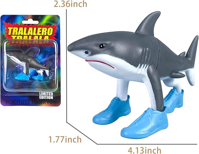 4.5 Inches Long Italian Brainrot Action Figure,Tralalero Tralala Shark Figures Toys Desk Accessories for Men Cute Office Desk Decor Bookself Cubicle Girls Boys
