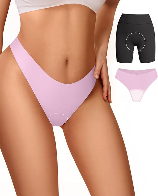 Vertvie Seamless Thongs for Women No Show Thong Panty Liners Invisible Workout Panties Sexy Breathable G-String Underwear