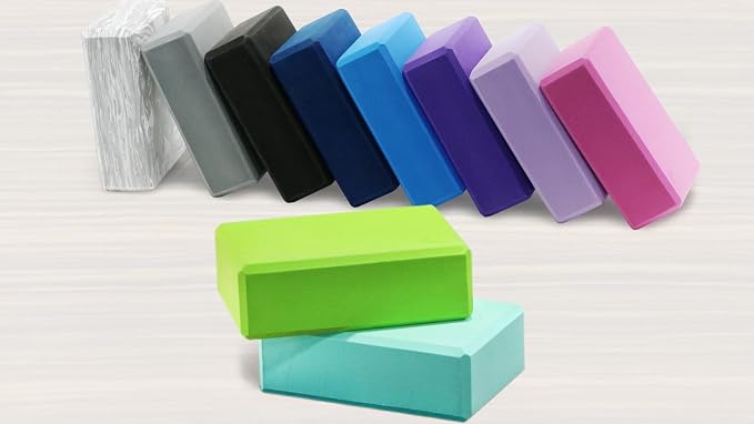 EXERZ Yoga Blocks 2 pack, Gym Blocks, Exercise Workout Fitness Bricks, Pilates Stretch Handstand Non-Slip