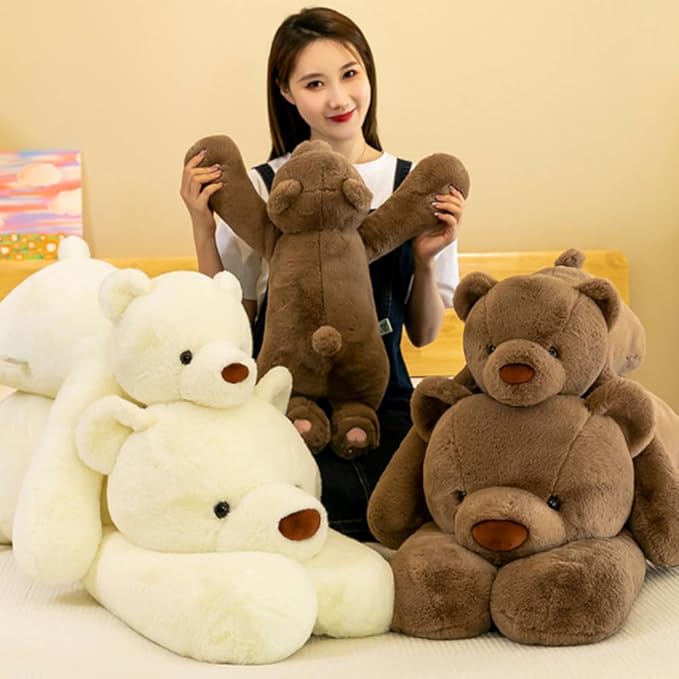 Large Bear Stuffed Animals, 31.5" Brown Bear Plush Throw Pillow Super Cute Kawaii Plushie Toys Gifts for Boys Girls Adults, 80cm, Brown