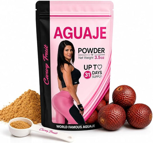 Aguaje CurvyFruit Powder for Women: Natural Curves & Hormonal Balance – – Booty, Hips & Bust Support – 3.5 Oz /1 Month Supply – Menopause Relief – Made in Peru