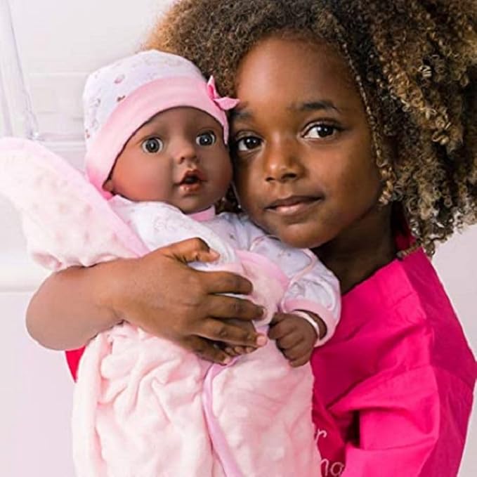 Adora Realistic Adoption Doll Joy, 16” Adorable Doll with 9-Piece Accessories includes Pacifier, Hospital Bracelet, Disposable Diaper, Blanket, Crib, Removable Onesie and a Cap.