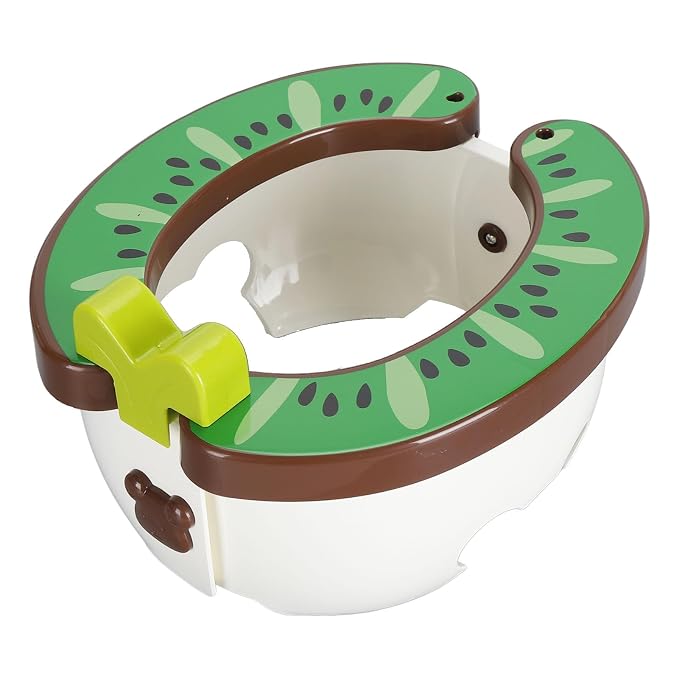Yinhing Toddler Potty Training Toilet 2 in Foldable Portable Travel for Kids Green Compact Design Easy to Non Slip Base (Brown)