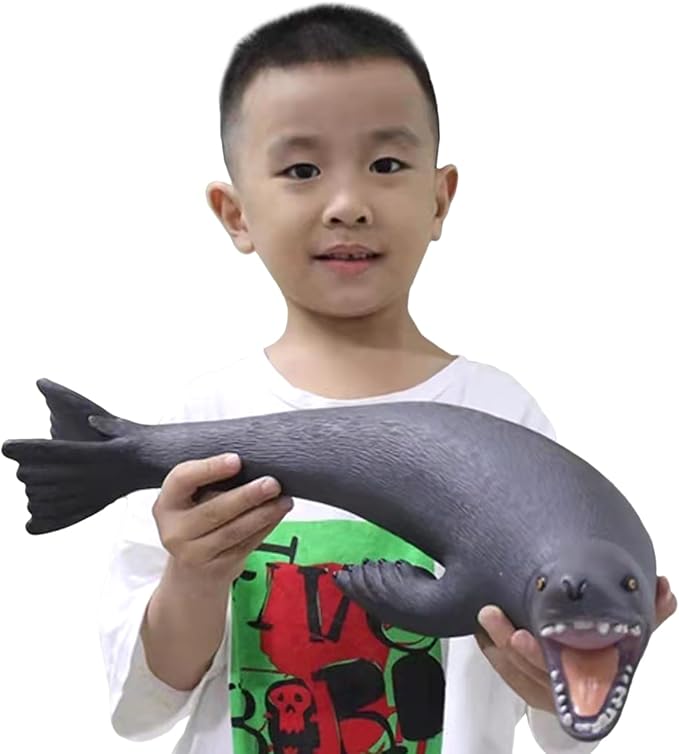 SmilerSmile Larg Gray Animal Squeeze Toy, 1 pc 15Inch Soft Filled Rubber Sea Educational Toys (Seals)