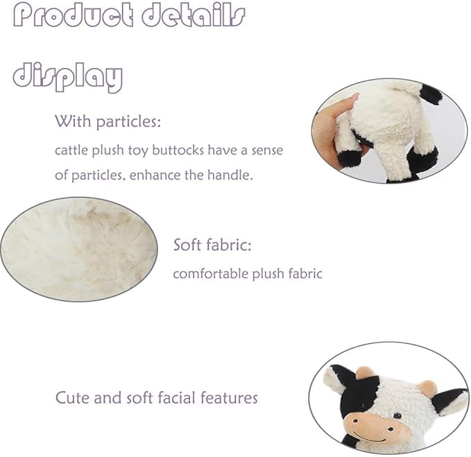 CHELEI2019 9" Cow Stuffed Animals Soft Cuddly Cow Plush Stuffed Animal Toy for Kids