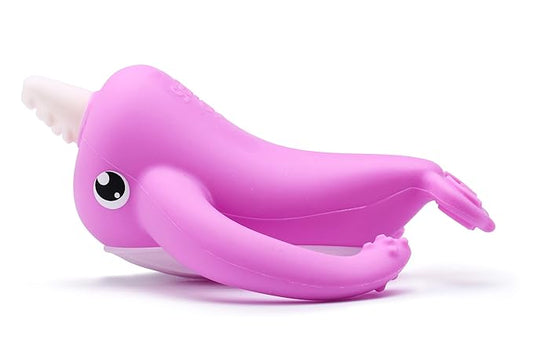 Smily Mia Narwhal Silicone Baby Teething Toys for 3-6 6-12 Months, Teething Relief Toys, Food Grade Silicone Teether Baby Toys, Sensory Toys for Teething Babies, Baby Essential, BPA Free, Purple