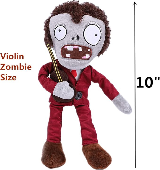 3 PCS PVZ Plush Toys - Plant & Zombies Guitar, Cowboy & Bandit Zombie Figures - Soft Stuffed Dolls - New