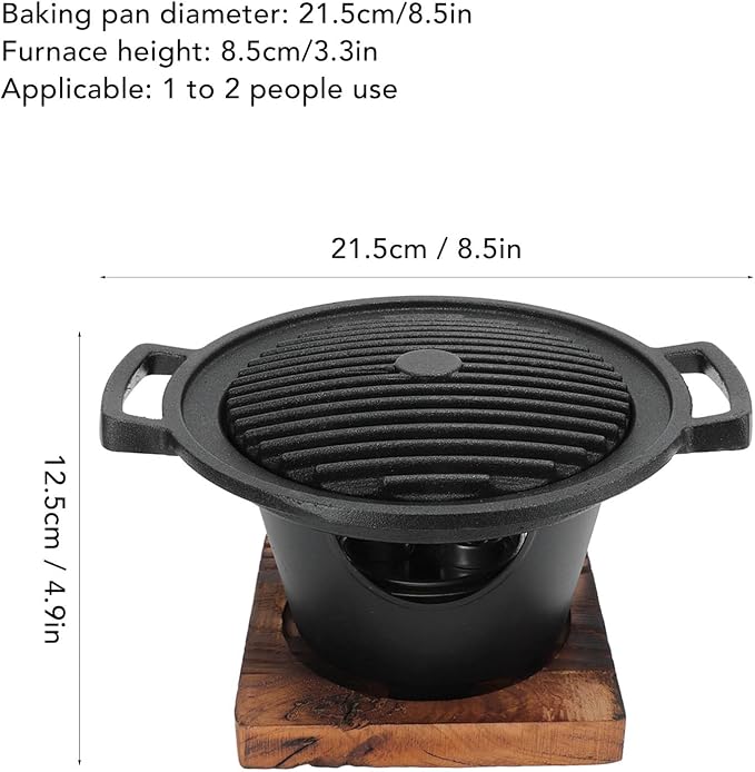 Fdit Portable Korean Barbecue Grill Non Stick BBQ Gril Mini One Person Barbecue Grill Household Korean BBQ Grill for Indoor and Outdoor Grilling
