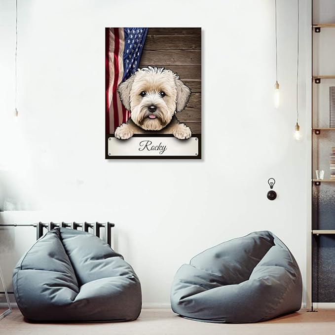 Custom Wooden Jigsaw Puzzles with Your Dog's Name on Dandie Dinmont Terrier Art Print - 300 500 1000PCS Puzzles Game and Home Wall Decor