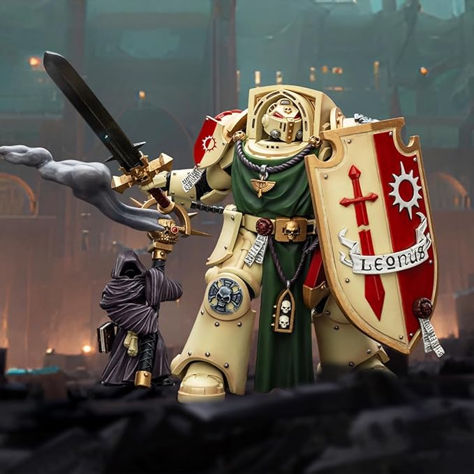 JOYTOY Warhammer 40,000 1/18 Action Figure Dark Angels Deathwing Knight 2 with Power Sword, Storm Shield and Watcher in The Dark Collection Models Birthday Gifts 15Age+ Pre-Order