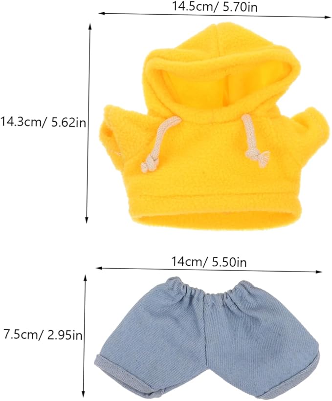 NUOBESTY Plush Doll Clothing Set for Stuffed Animals Soft Hoodie and Jeans Outfit for Dress Comfortable and Cute Plush Bear Clothes