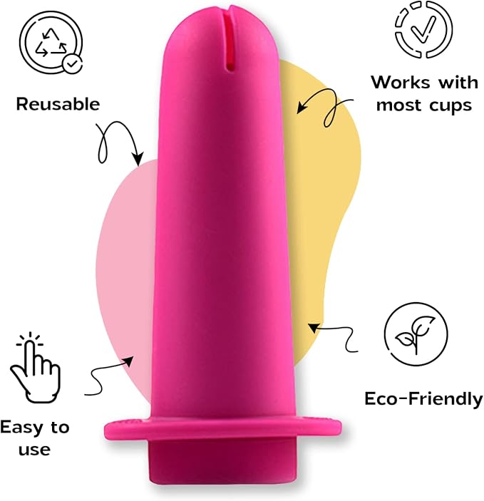 SHORDY Menstrual Cup Applicator & Lube Set - Easy Insertion Tool (Pink) | Works with Most Cups, Reusable Copa menstrual Aplicador, Includes lubricant, Easy-to-use cup tool