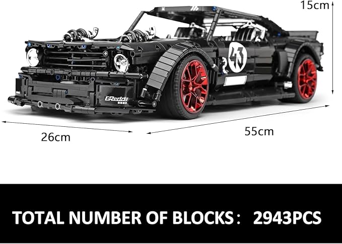 Mould King 13108 Mustang Car Building Kits, MOC Building Blocks Set to Build, Gift Toy for Age 14+ /Adult Collections Enthusiasts(2943 Pieces with Motor/APP Remote Control)
