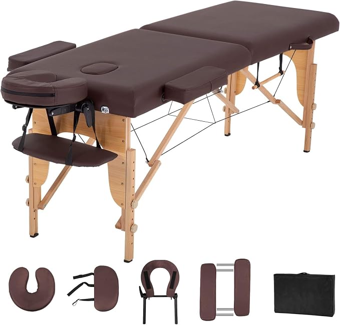 BestMassage Massage Bed Portable Massage Table 24 inch Wide Lash Bed Height Adjustable 2 Folding Spa Table with Non-Woven Bag for Spa Footmassage Facial CareSpa Tattoo