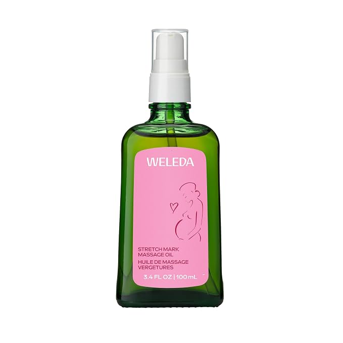 Weleda Stretch Mark Pregnancy Massage Oil, 3.4 Fluid Ounce, Plant Rich Oil with Vitamin E, Sweet Almond, Jojoba and Arnica Oils