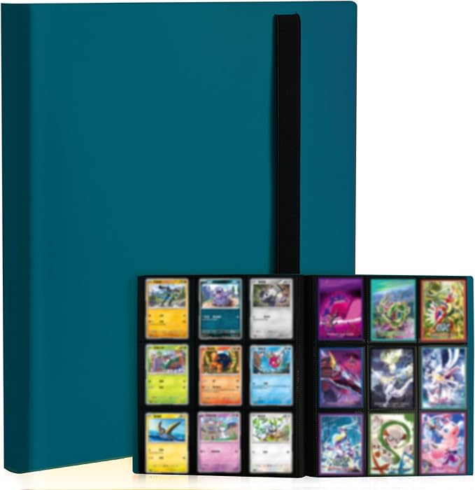 Card Binder 9-Pockets, Trading Card Binder, 20 Pages, 360 Card Capacity Collection Binder, Card Folder for MTG, TCG, Game Cards & Sports Cards (Malachite Blue)