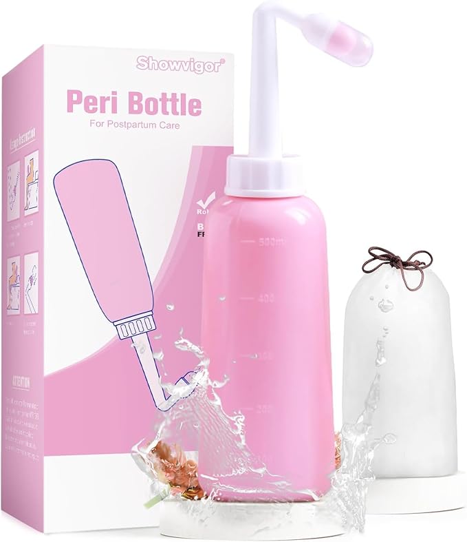 2 Pack Premium Peri Bottle for Postpartum Care | Upside Down Peri Bottle, Portable Bidet for Perineal Recovery and Cleansing After Birth 12OZ/700ml
